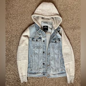 Hollister jean jacket with sweater sleeve